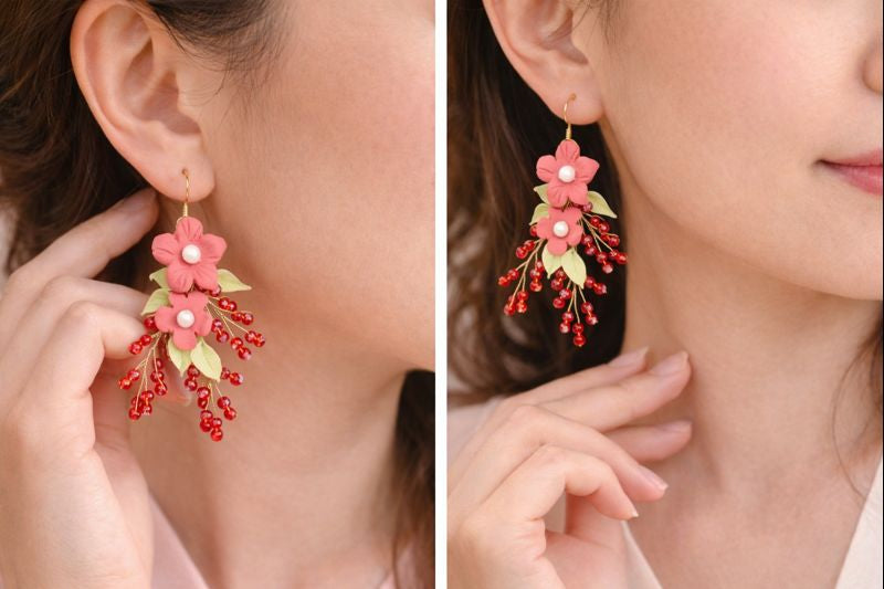 Rosé Garden Handmade Floral Earrings