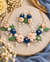 Blue & Blush Floral Handmade Clay Jewelry Set