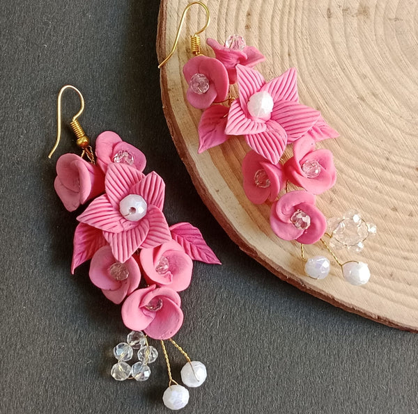 Soft Petal Pearl Drops Earrings