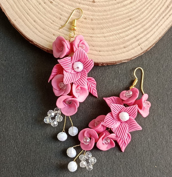 Soft Petal Pearl Drops Earrings