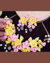 Pink & Yellow Bloom Handmade Clay Jewelry Set