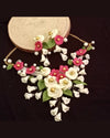 Maroon & Ivory Floral Handmade Clay Jewelry Set