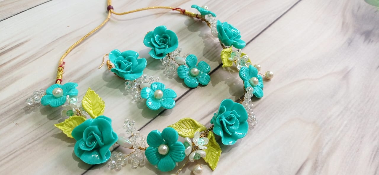 Turqoise Floral Jewelry Set