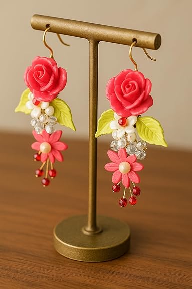 Tahera Floral Dangle Earrings.