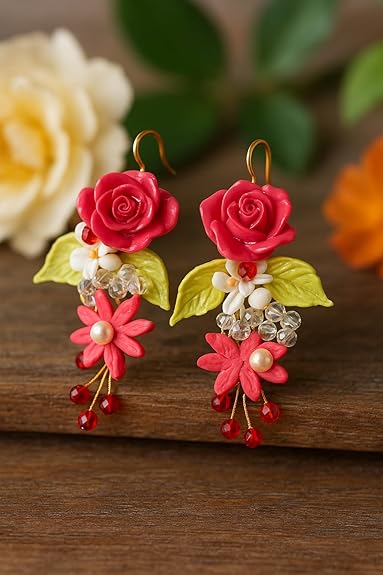 Tahera Floral Dangle Earrings.