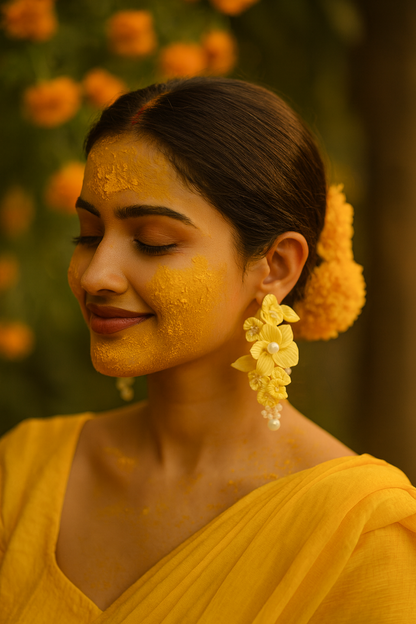 Haldi / Mehndi Clay Beads Earrings
