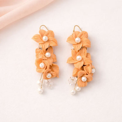 Blossom Pearl Handmade Clay Earrings