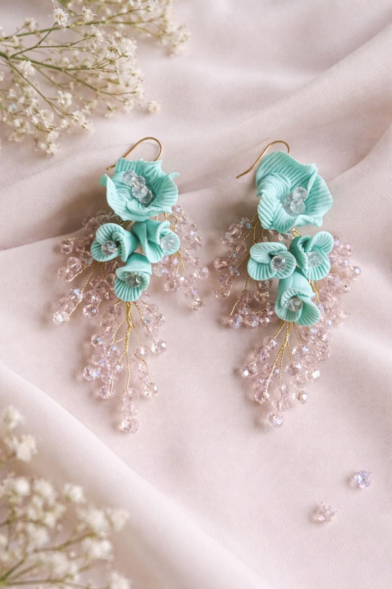 Turqoise Peech Handmade Earrings
