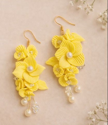 Haldi / Mehndi Clay Beads Earrings