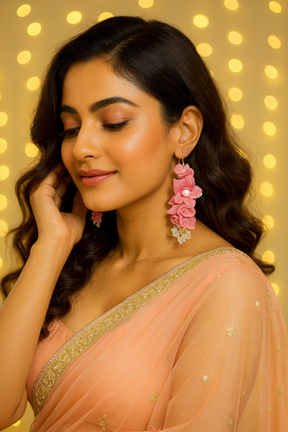 Blush Bloom Handmade Floral Earrings