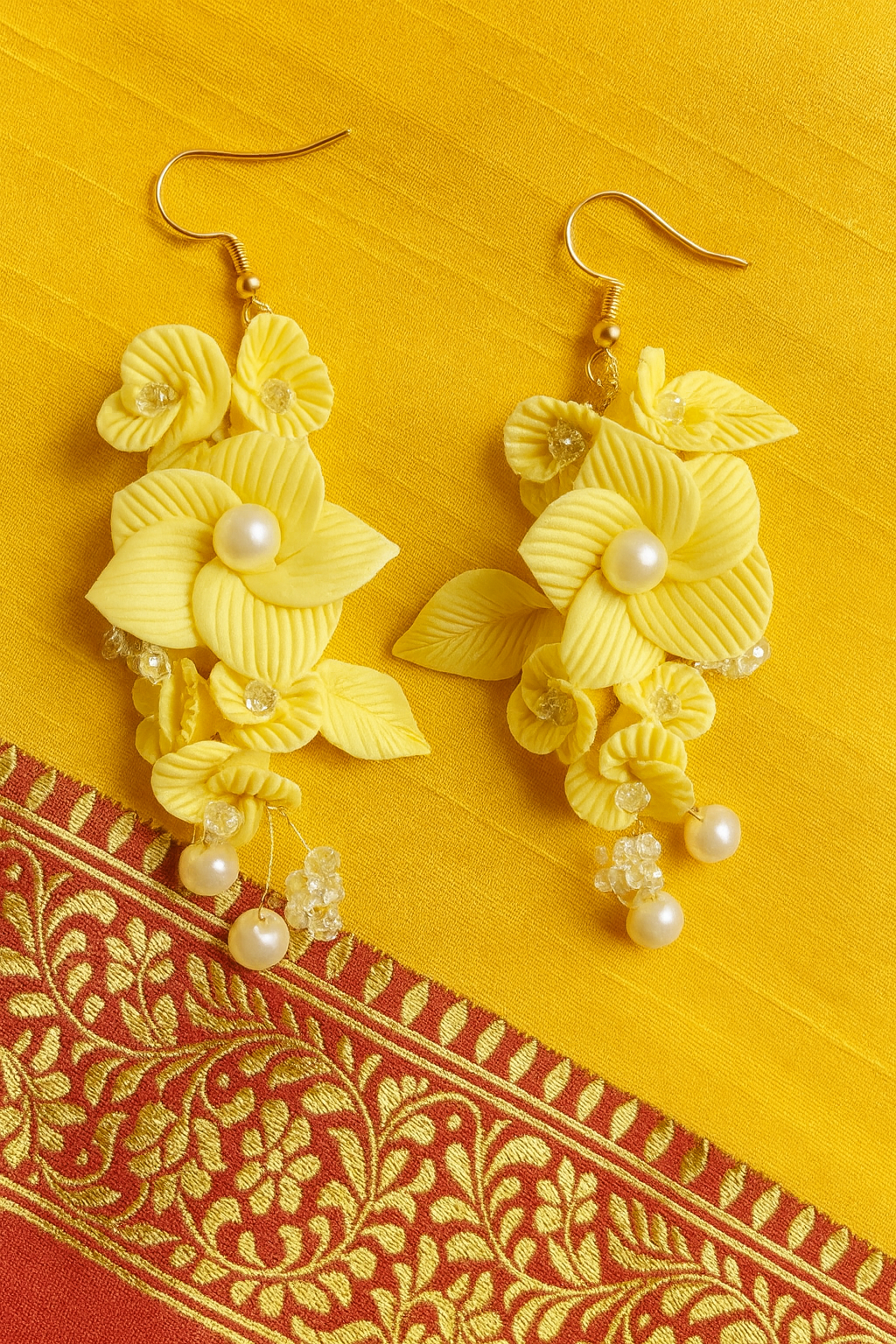 Haldi / Mehndi Clay Beads Earrings