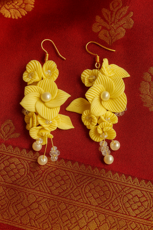 Haldi / Mehndi Clay Beads Earrings