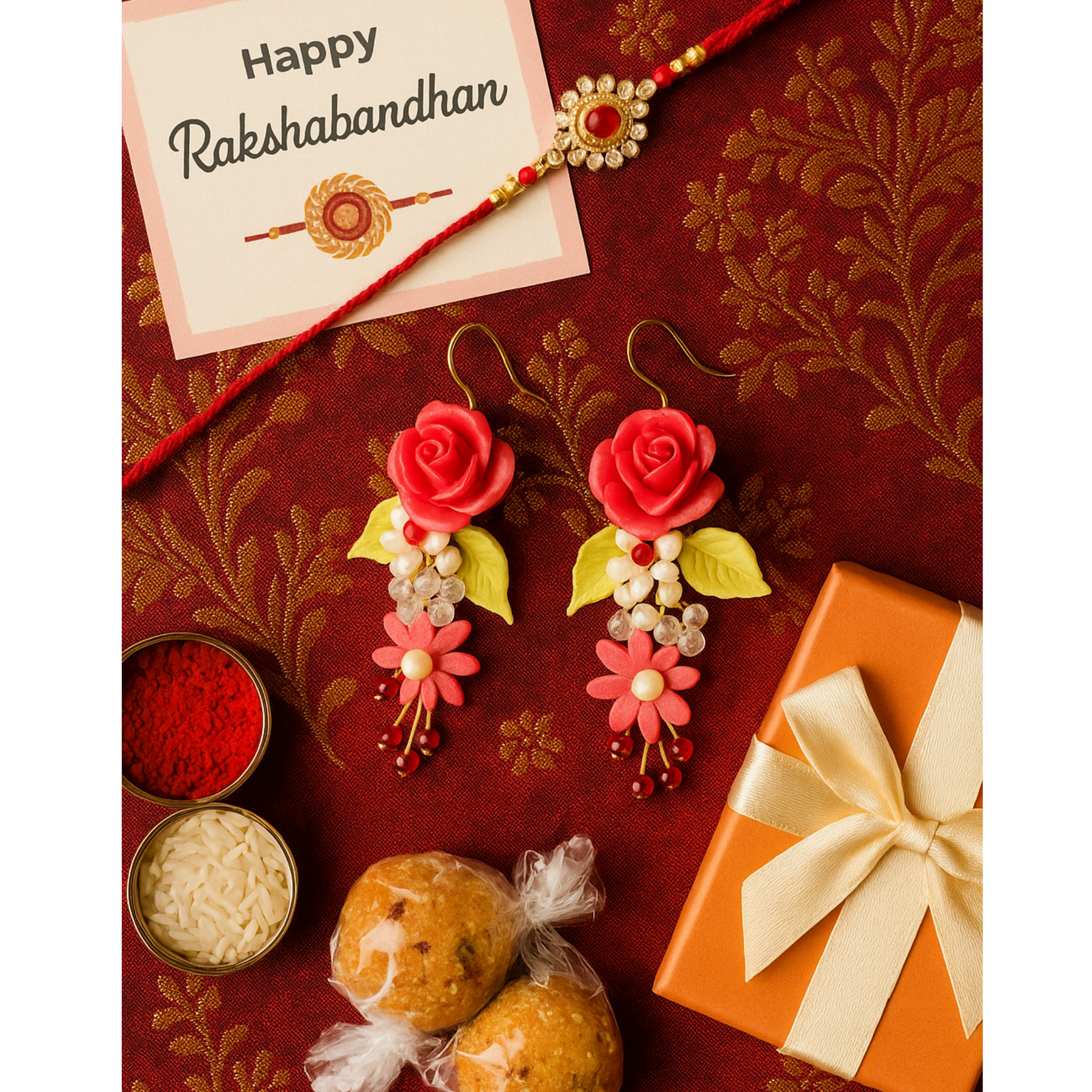 Tahera Handmade Floral Dangle Earrings for Women – Polymer Clay Rose & Bead Drop Earrings – Boho Statement Jewelry with Pink Flowers, Crystals & Leaves – Lightweight & Unique Gift for Her Jewellery Tahera Handmade Floral Dangle Earrings for Women – Polymer Clay Rose & Bead Drop Earrings – Boho Statement Jewelry with Pink Flowers, Crystals & Leaves – Lightweight & Unique Gift for Her Jewellery