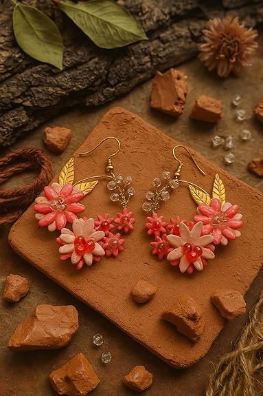 Tahera Handmade Pink and Red Floral Hoop Earrings, Wedding Clay Flower Design with Gold Leaves, Fashion Jewellery product_type Tahera Handmade Pink and Red Floral Hoop Earrings, Wedding Clay Flower Design with Gold Leaves, Fashion Jewellery product_type Tahera Handmade Pink and Red Floral Hoop Earrings, Wedding Clay Flower Design with Gold Leaves, Fashion Jewellery unxxgj-up.myshopify.com Tahera Handmade Pink and Red Floral Hoop Earrings, Wedding Clay Flower Design with Gold Leaves, Fashion Jewellery