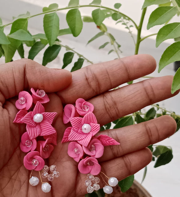Soft Petal Pearl Drops Earrings