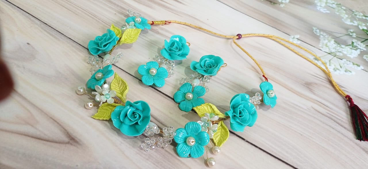 Turqoise Floral Jewelry Set