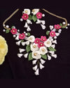Maroon & Ivory Floral Handmade Clay Jewelry Set