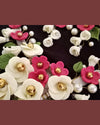 Maroon & Ivory Floral Handmade Clay Jewelry Set